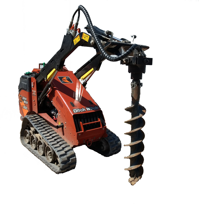 Skid steer clearance hydraulic auger